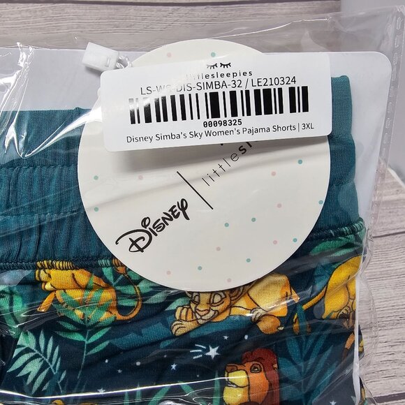 NIB Little Sleepies Disney Simba's Sky Women's Pajama Shorts Size 3XL - Picture 2 of 3